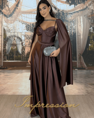 Vestido de Festa Longo Marrom