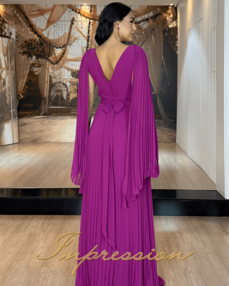 Vestido de Festa Longo Fucsia