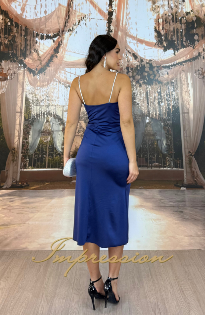 Vestido de Festa Midi Azul Marinho - Imagem 2