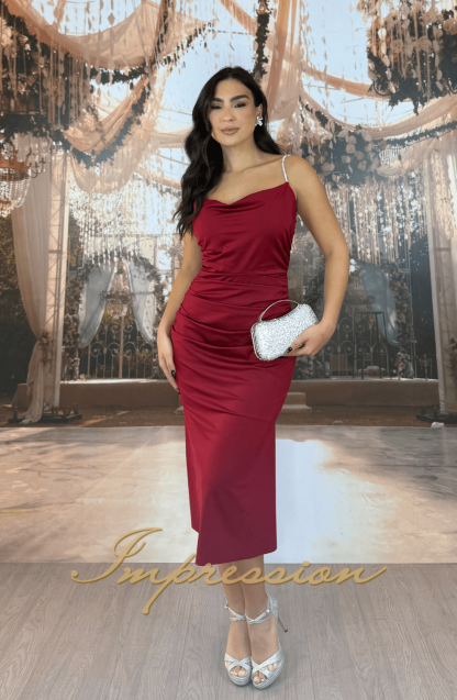 Vestido de Festa Midi Vermelho