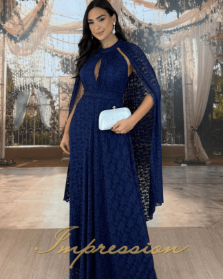 Vestido de Festa Longo Azul Marinho