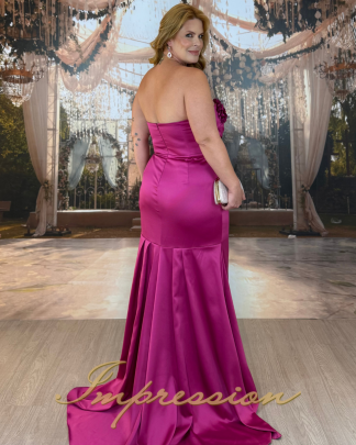 Vestido de Festa Longo Plus Size Fucsia