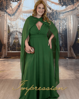 Vestido de Festa Longo Plus Size Verde Oliva