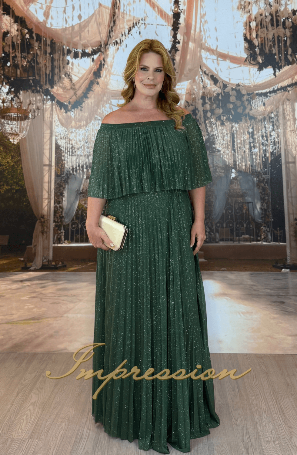 Vestido de Festa Longo Plus Size Verde Oliva