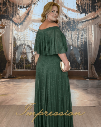 Vestido de Festa Longo Plus Size Verde Oliva
