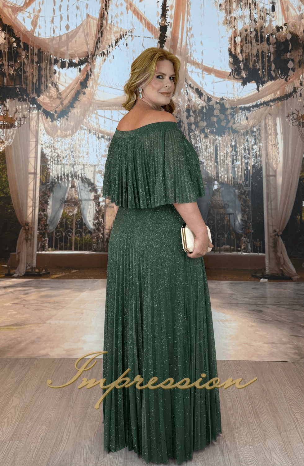 Vestido de Festa Longo Plus Size Verde Oliva - Imagem 2